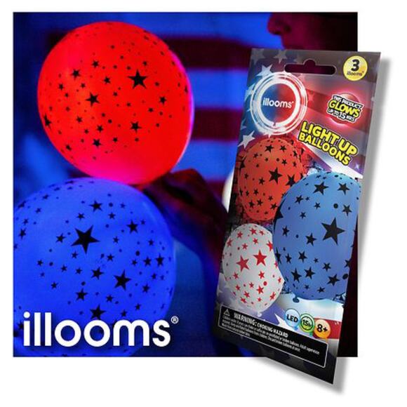 Illooms bundle of 5 packs Patriotic Light Up Balloons 15 Balloons Total - Picture 10 of 10